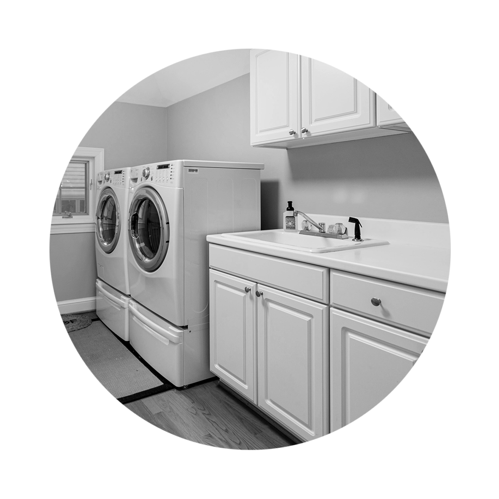 A laundry room with an Eye Detekt Flame Detector.